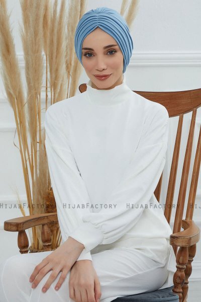 Wilma - Sky Blue Bomull Turban