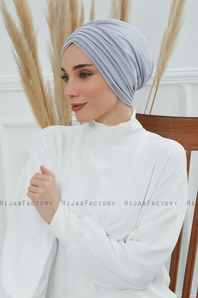 Wilma - Ljusgrå Bomull Turban