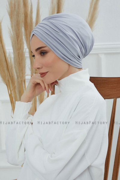 Wilma - Ljusgrå Bomull Turban