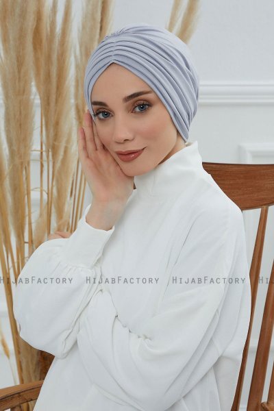 Wilma - Ljusgrå Bomull Turban