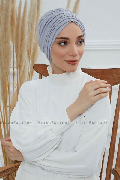 Wilma - Ljusgrå Bomull Turban