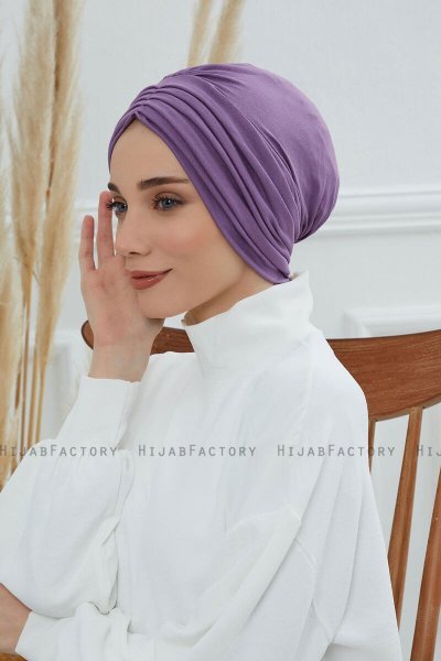 Wilma - Violet Bomull Turban