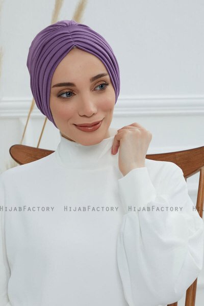 Wilma - Violet Bomull Turban
