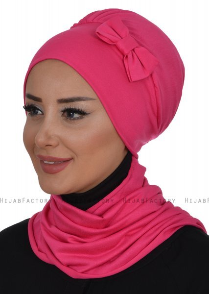 Bianca - Fuchsia Bomull Turban