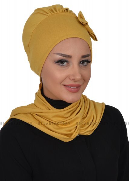 Bianca - Senapsgul Bomull Turban