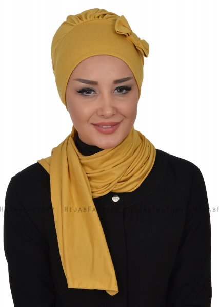 Bianca - Senapsgul Bomull Turban