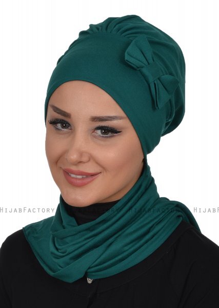 Bianca - Mörkgrön Bomull Turban