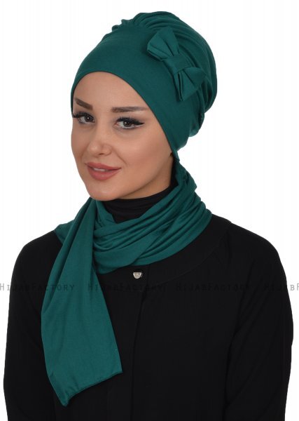 Bianca - Mörkgrön Bomull Turban