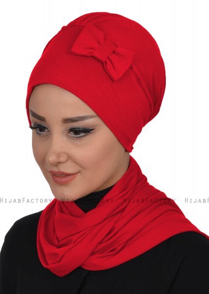 Bianca - Röd Bomull Turban