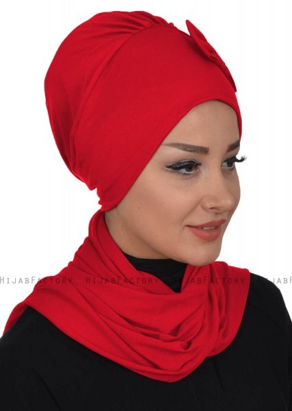 Bianca - Röd Bomull Turban