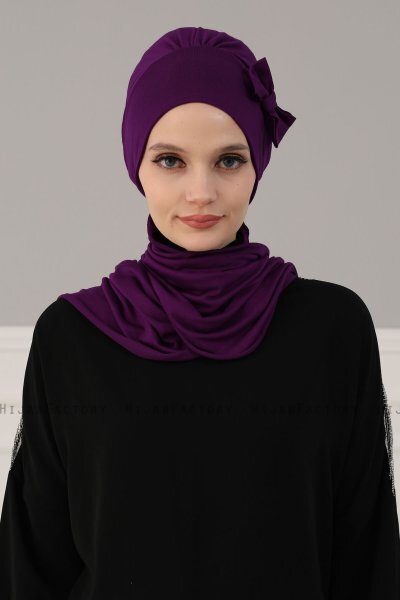 Bianca - Lila Bomull Turban