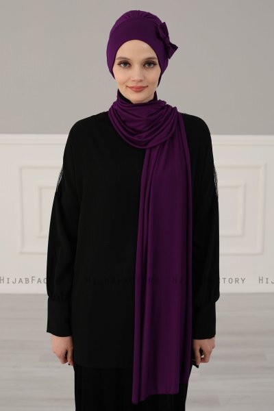 Bianca - Lila Bomull Turban