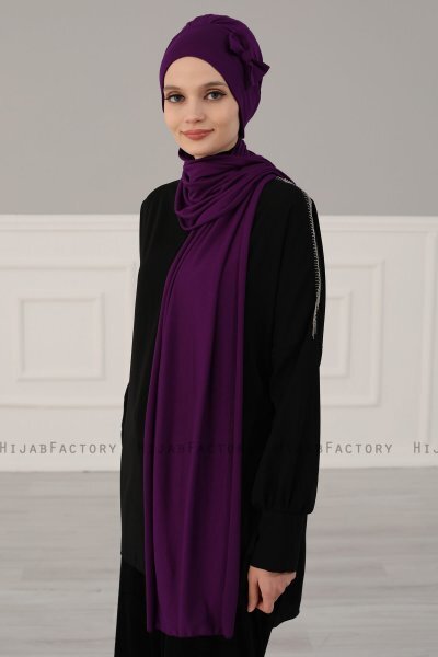 Bianca - Lila Bomull Turban