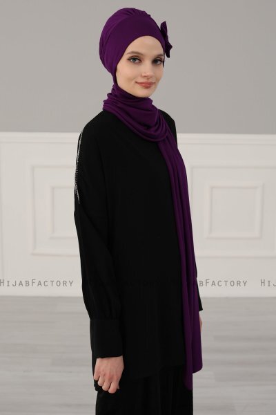 Bianca - Lila Bomull Turban