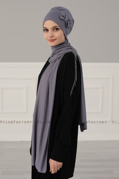 Bianca - Grå Bomull Turban
