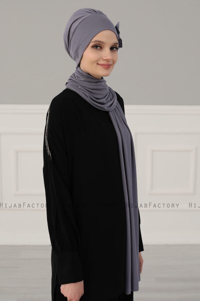Bianca - Grå Bomull Turban