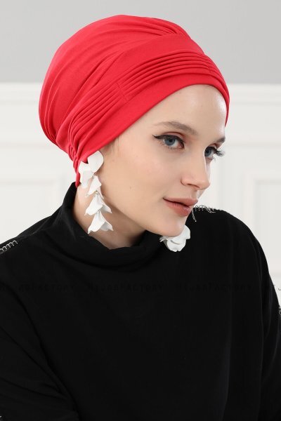 Linda - Röd Bomull Turban - Ayse Turban