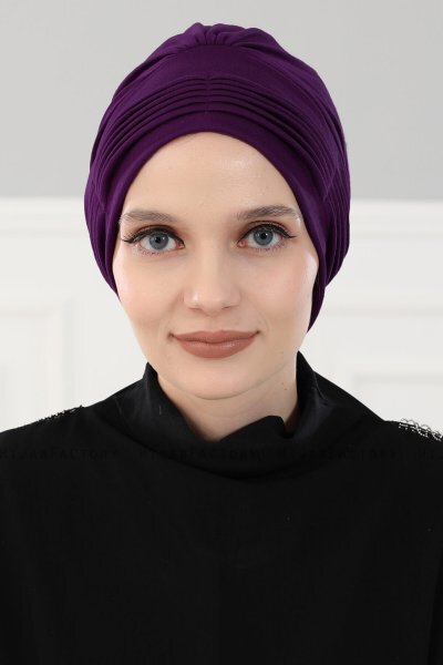 Linda - Lila Bomull Turban - Ayse Turban