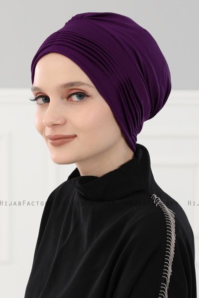 Linda - Lila Bomull Turban - Ayse Turban
