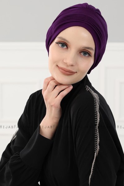 Linda - Lila Bomull Turban - Ayse Turban