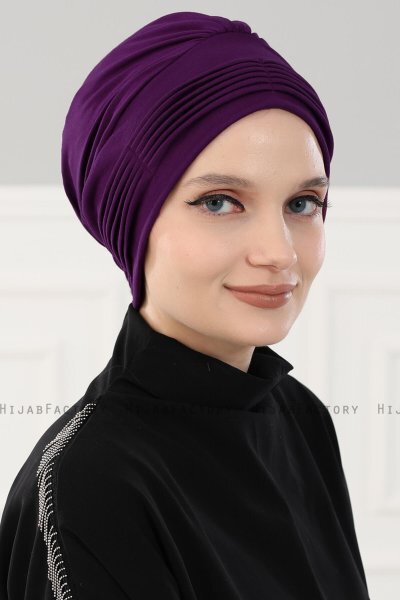 Linda - Lila Bomull Turban - Ayse Turban