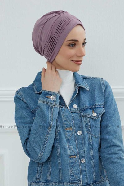 Linda - Lilac Bomull Turban