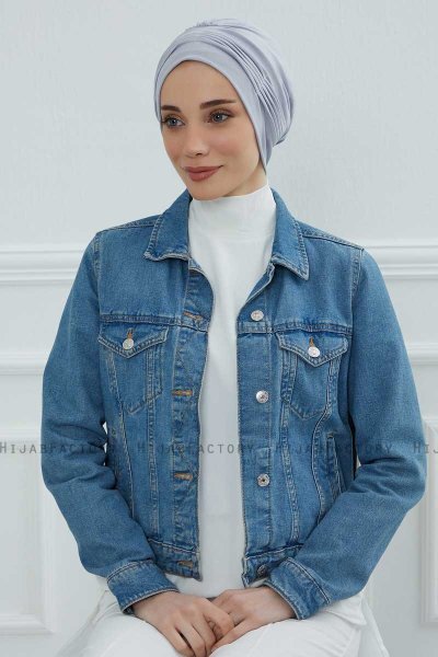 Linda - Ljusgrå Bomull Turban