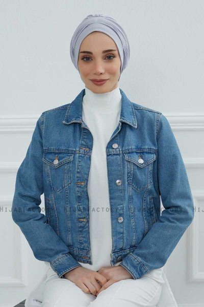 Linda - Ljusgrå Bomull Turban