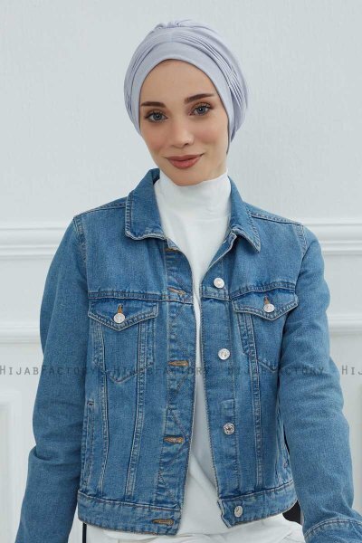 Linda - Ljusgrå Bomull Turban