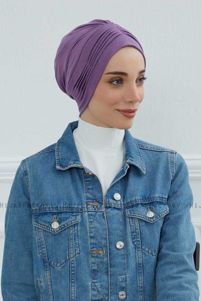 Linda - Violet Bomull Turban