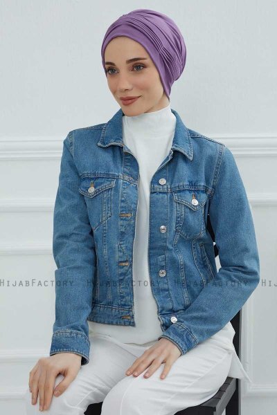 Linda - Violet Bomull Turban