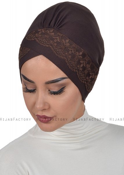 Molly - Brun Lace Bomull Turban