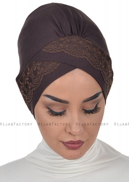 Molly - Brun Lace Bomull Turban