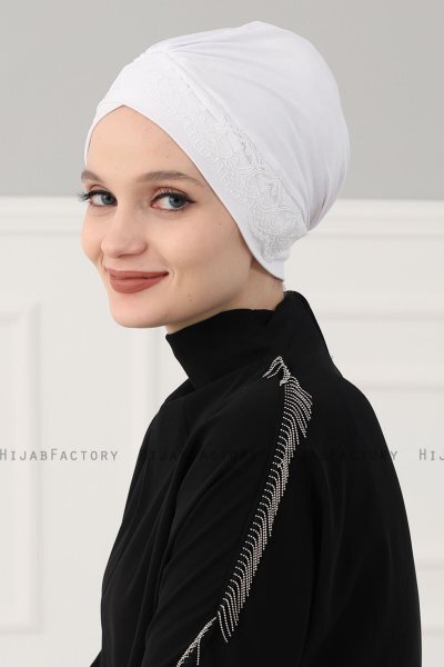 Molly - Creme Lace Bomull Turban