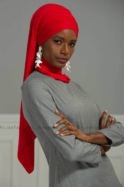Rebecca - Röd Bomull Turban - Ayse Turban
