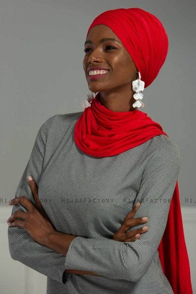 Rebecca - Röd Bomull Turban - Ayse Turban