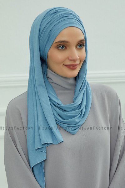 Rebecca - Sky Blue Bomull Turban