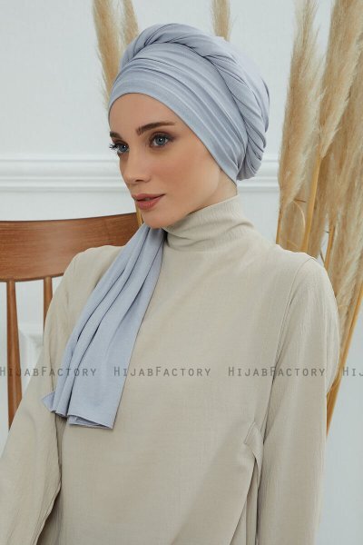 Rebecca - Ljusgrå Bomull Turban