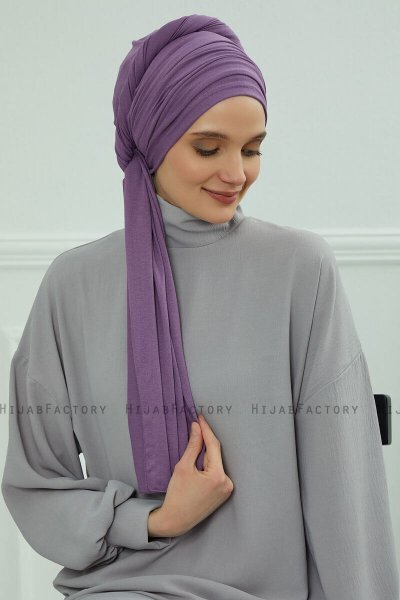 Rebecca - Violet Bomull Turban