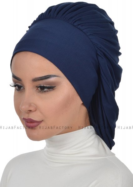 Isabella - Marinblå Bomull Turban - Ayse Turban