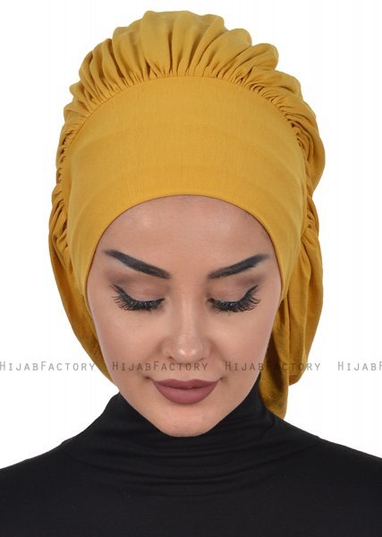 Isabella - Senapsgul Bomull Turban - Ayse Turban