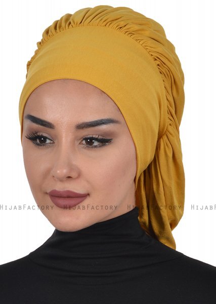 Isabella - Senapsgul Bomull Turban - Ayse Turban