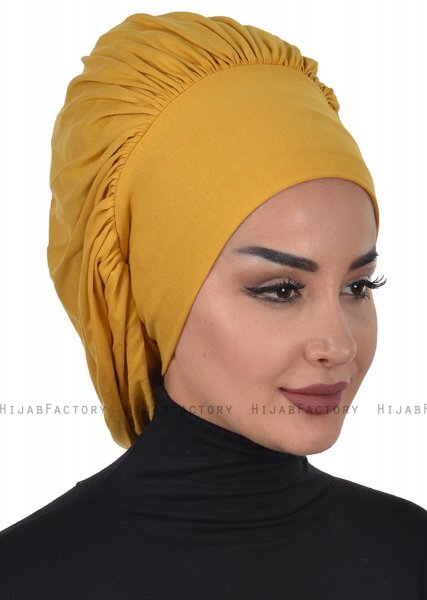 Isabella - Senapsgul Bomull Turban - Ayse Turban