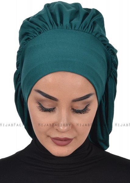Isabella - Mörkgrön Bomull Turban - Ayse Turban