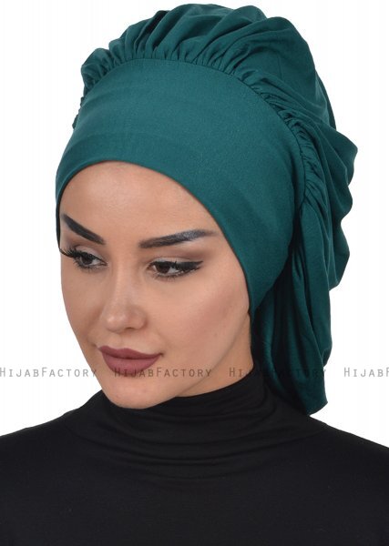 Isabella - Mörkgrön Bomull Turban - Ayse Turban
