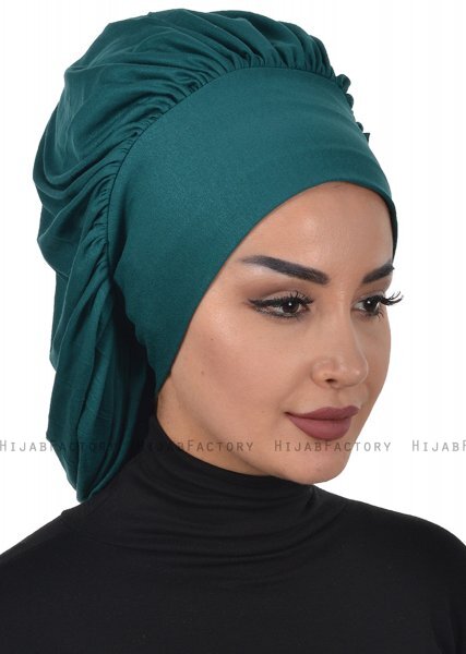Isabella - Mörkgrön Bomull Turban - Ayse Turban