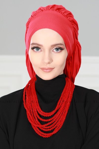 Isabella - Röd Bomull Turban - Ayse Turban