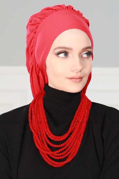 Isabella - Röd Bomull Turban - Ayse Turban