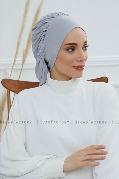 Isabella - Ljusgrå Bomull Turban