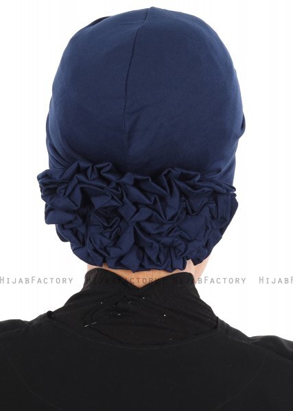Elisabeth - Marinblå Bomull Turban